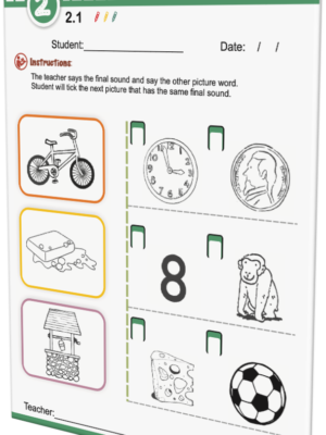 Phonemic Awareness Final Phoneme - Worksheet